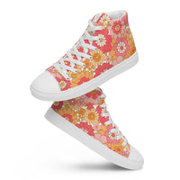 PINKCOLADA HIGH TOP CANVAS SHOES - RETRO BLOOMS - PINKCOLADA