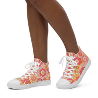 PINKCOLADA HIGH TOP CANVAS SHOES - RETRO BLOOMS - PINKCOLADA