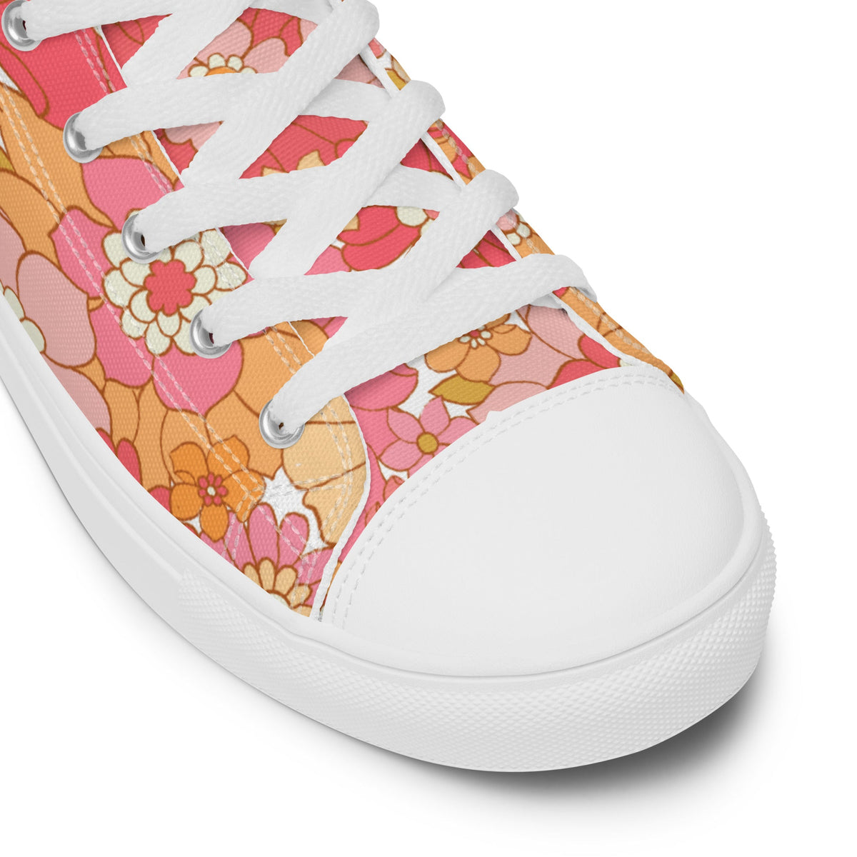 PINKCOLADA HIGH TOP CANVAS SHOES - RETRO BLOOMS - PINKCOLADA