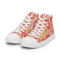 PINKCOLADA HIGH TOP CANVAS SHOES - RETRO BLOOMS - PINKCOLADA