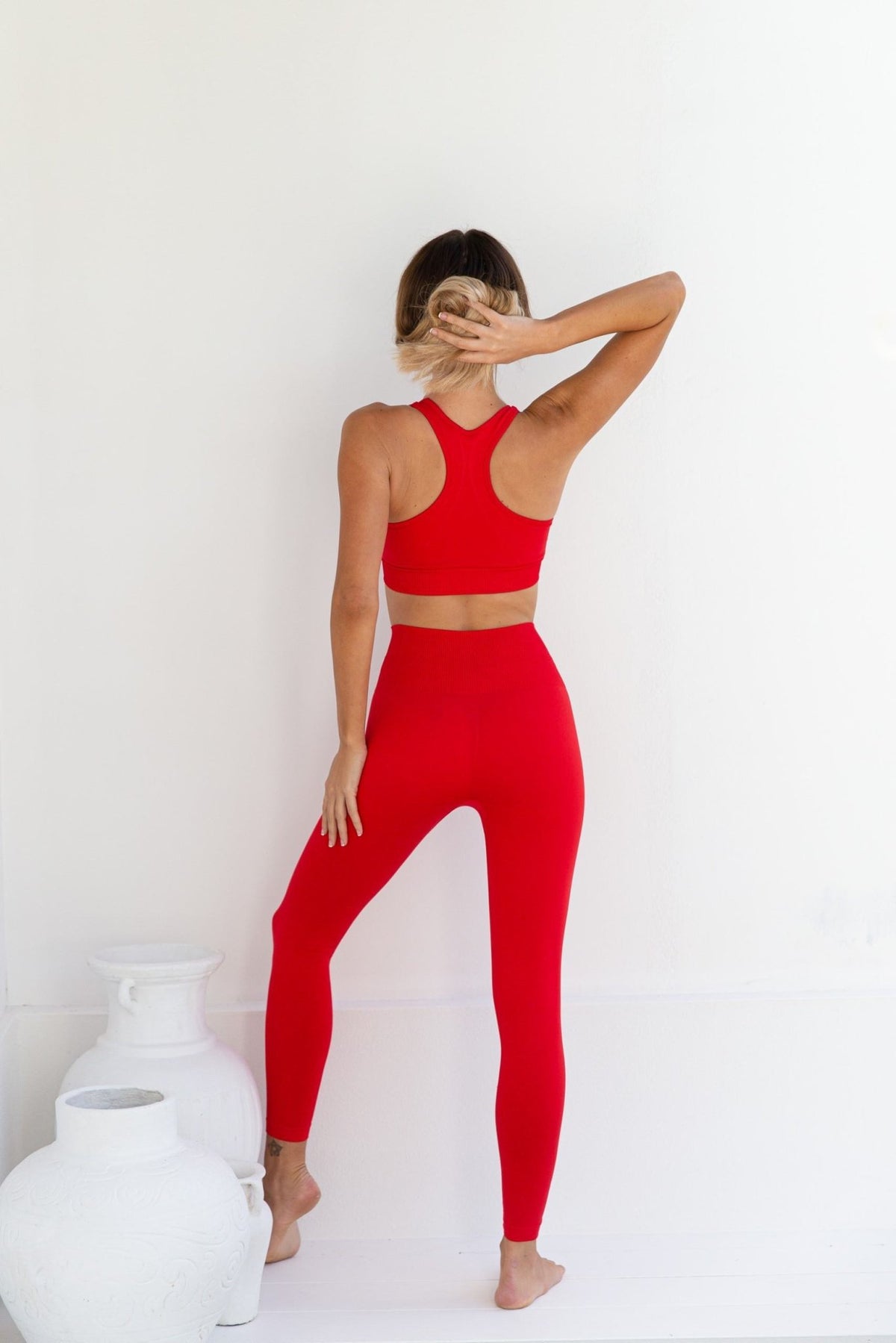 PINKFLEX SEAMLESS LEGGINGS - CORAL RED - PINKCOLADA