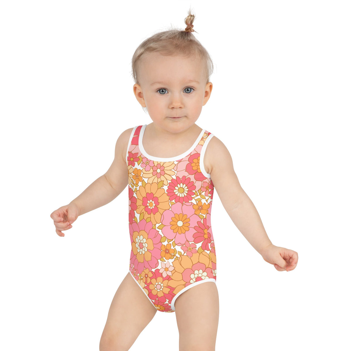 SOFIA KIDS SWIMSUIT | RETRO BLOOMS - PINKCOLADA