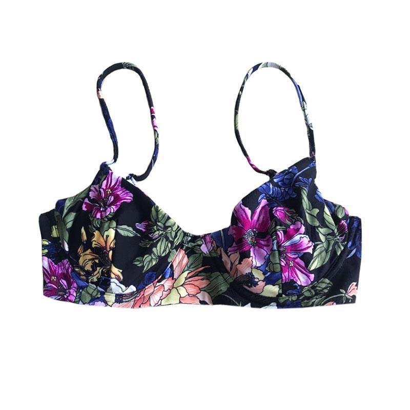 TROPEZ BIKINI TOP IN NIGHT FLORAL - PINKCOLADA