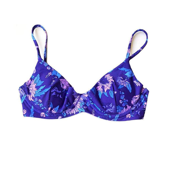 TROPEZ BIKINI TOP IN VIOLET WILD BLOOM - PINKCOLADA